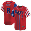 Johmsee T.Bay Rays #8 Brandon Lowe Player Red 2025 Independence Day Vapor Premier Limited Stitched Jerseys