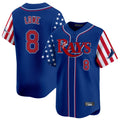 Johmsee T.Bay Rays #8 Brandon Lowe Player Royal 2025 Independence Day Vapor Premier Limited Stitched Jerseys