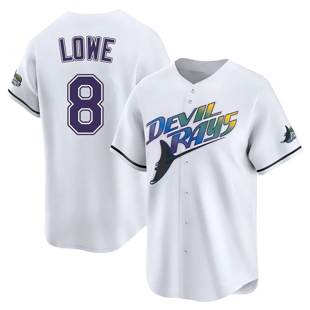 Johmsee T.Bay Rays #8 Brandon Lowe Player White City Connect Home Stitched Jerseys