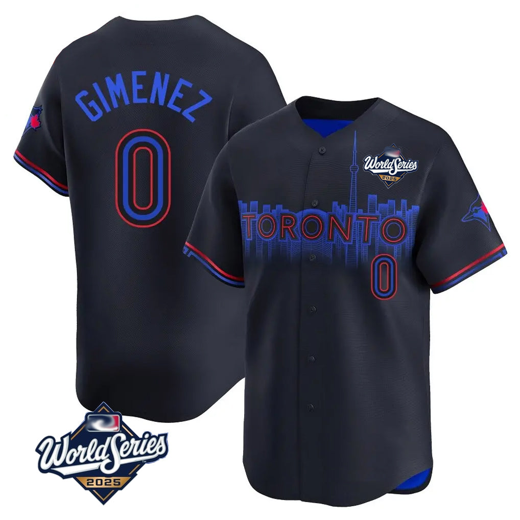 Johmsee T.Blue Jays #0 Andres Gimenez Player Black 2025 World Series City Connect Stitched Jerseys