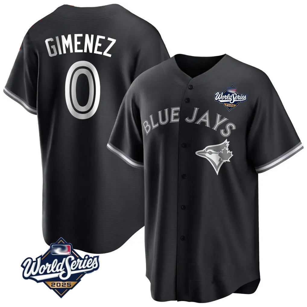Johmsee T.Blue Jays #0 Andres Gimenez Player Black 2025 World Series Game Stitched Jerseys