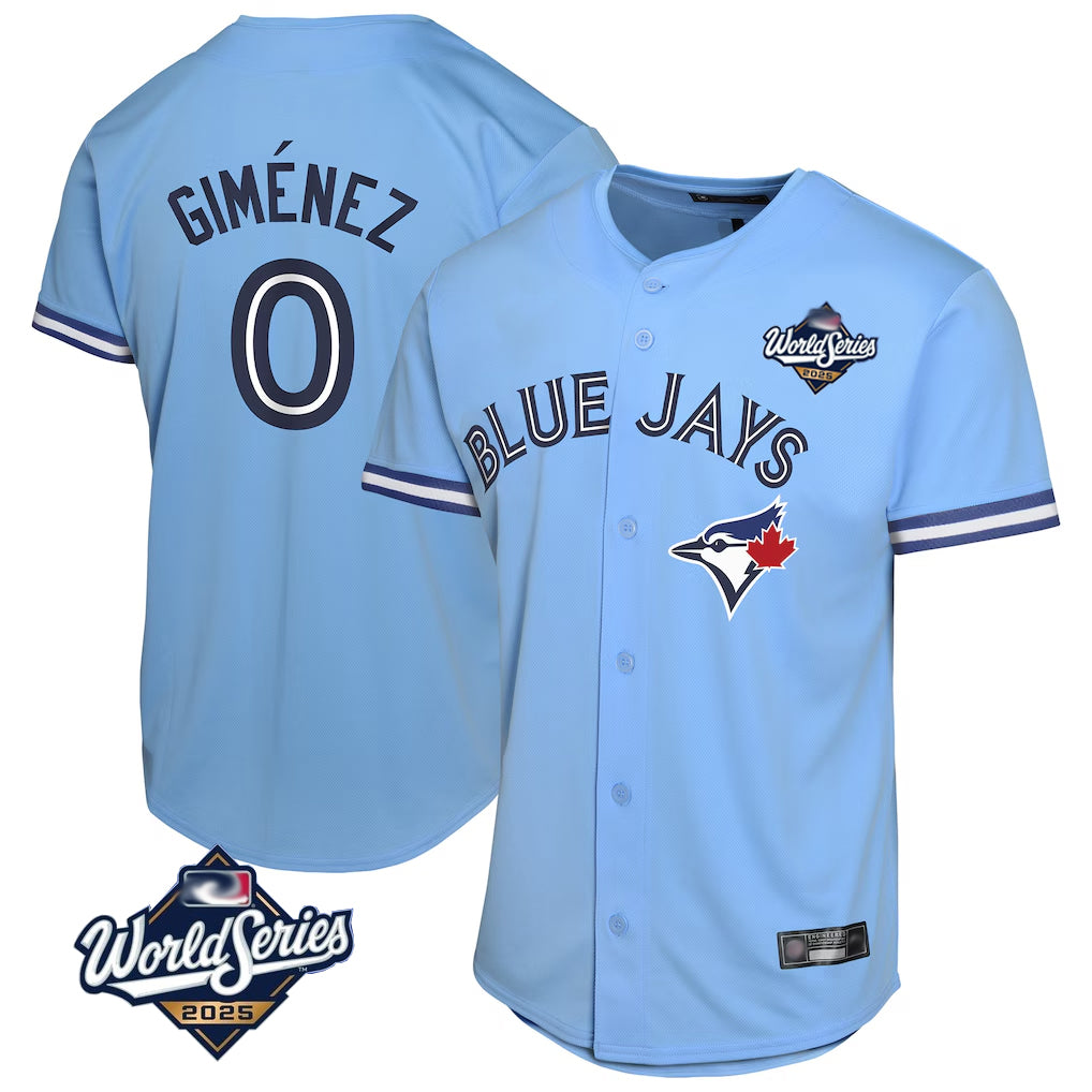 Johmsee T.Blue Jays #0 Andres Gimenez Player Blue 2025 World Series Game Stitched Jerseys