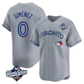 Johmsee T.Blue Jays #0 Andres Gimenez Player Gray 2025 World Series Game Stitched Jerseys