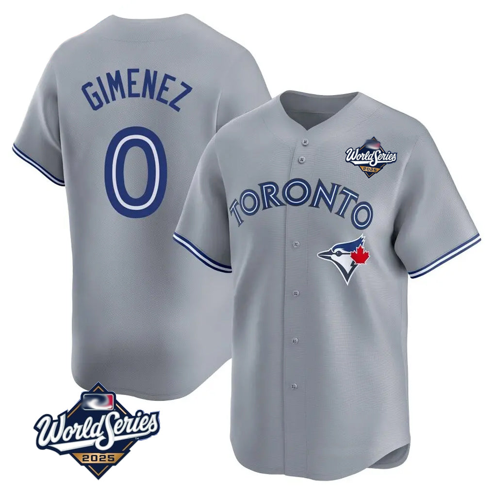 Johmsee T.Blue Jays #0 Andres Gimenez Player Gray 2025 World Series Game Stitched Jerseys