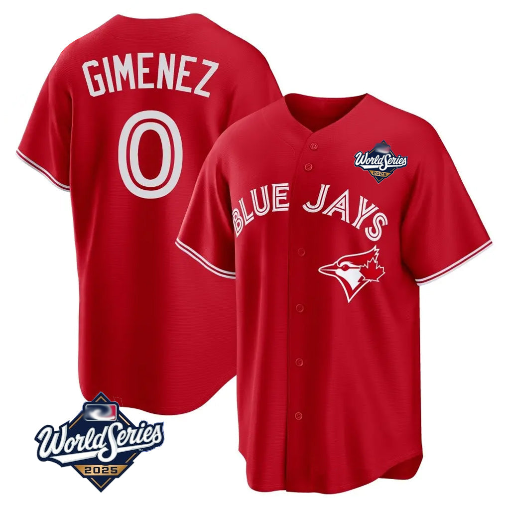 Johmsee T.Blue Jays #0 Andres Gimenez Player Red 2025 World Series Limited Stitched Jerseys