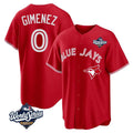 Johmsee T.Blue Jays #0 Andres Gimenez Player Red 2025 World Series Limited Stitched Jerseys