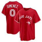 Johmsee T.Blue Jays #0 Andres Gimenez Player Red Home Game Stitched Jerseys
