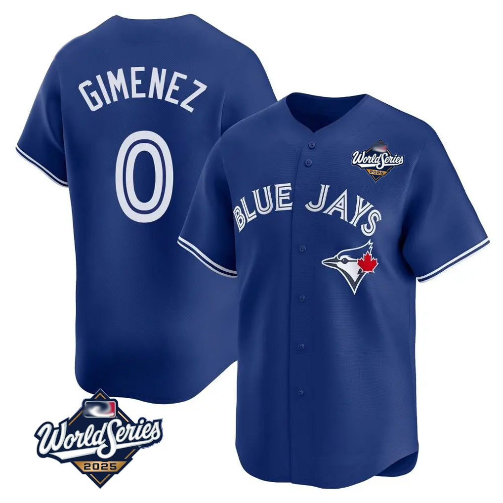 Johmsee T.Blue Jays #0 Andres Gimenez Player Royal 2025 World Series Limited Stitched Jerseys