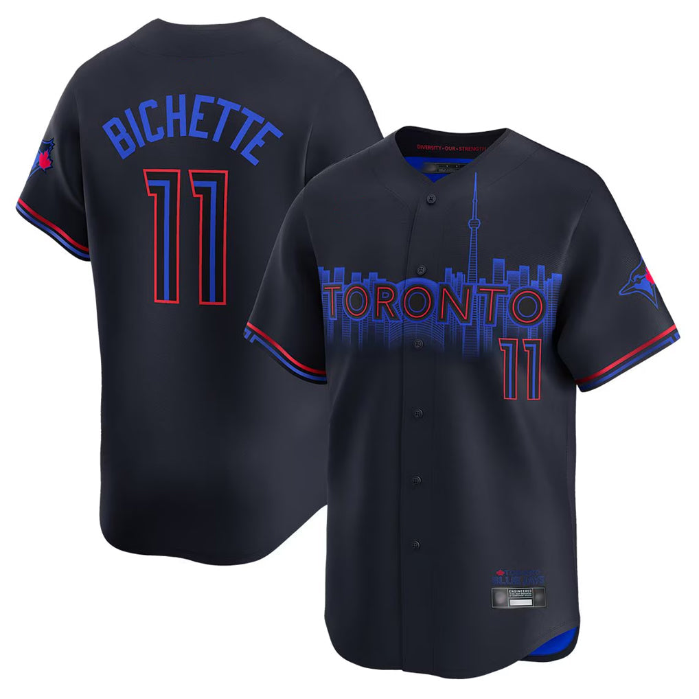 Johmsee T.Blue Jays #11 Bo Bichette Player Black City Connect Limited Home Stitched Jerseys