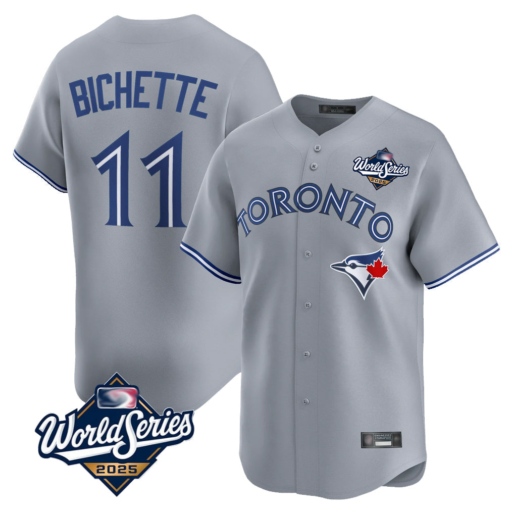 Johmsee T.Blue Jays #11 Bo Bichette Player Gray 2025 World Series Limited Home Stitched Jerseys