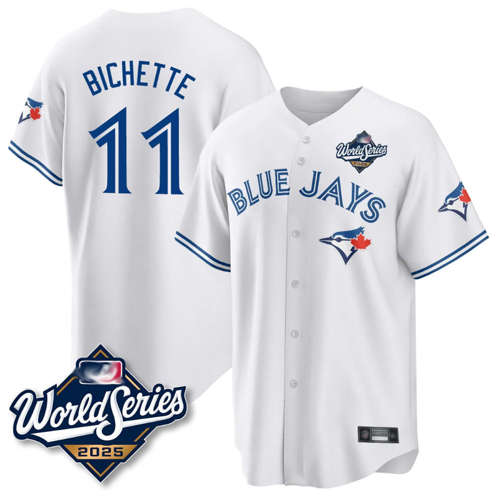 Johmsee T.Blue Jays #11 Bo Bichette Player White 2025 World Series Game Stitched Jerseys