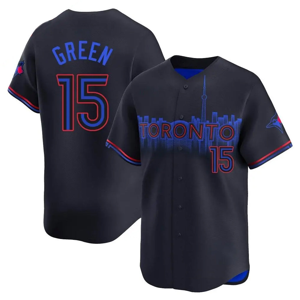 Johmsee T.Blue Jays #15 Chad Green Player Black&Blue City Connect Limited Stitched Jerseys