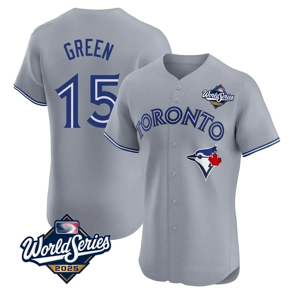 Johmsee T.Blue Jays #15 Chad Green Player Gray 2025 World Series Elite Limited Stitched Jerseys