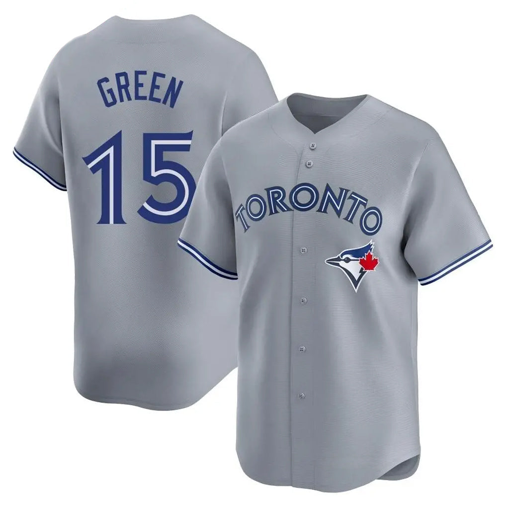 Johmsee T.Blue Jays #15 Chad Green Player Gray Home Game Stitched Jerseys