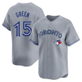 Johmsee T.Blue Jays #15 Chad Green Player Gray Home Game Stitched Jerseys