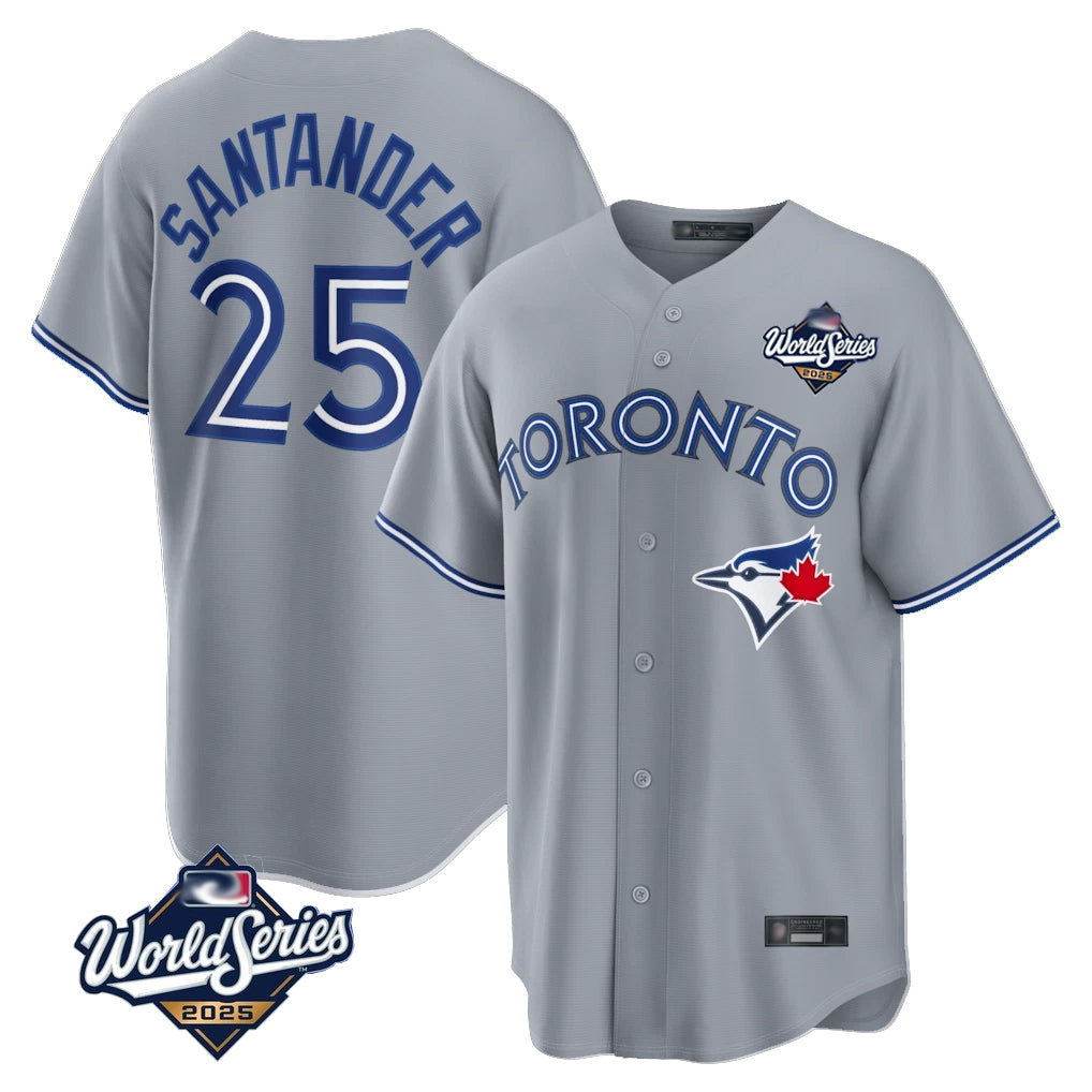 Johmsee T.Blue Jays #25 Anthony Santander Player Gray 2025 World Series Home Limited Stitched Jerseys