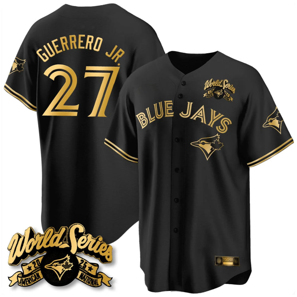 Johmsee T.Blue Jays #27 Vladimir Guerrero Jr Player Black 2025 American League All Stitched Jerseys