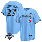 Johmsee T.Blue Jays #27 Vladimir Guerrero Jr Player Light Blue 2025 World Series Game Stitched Jersey