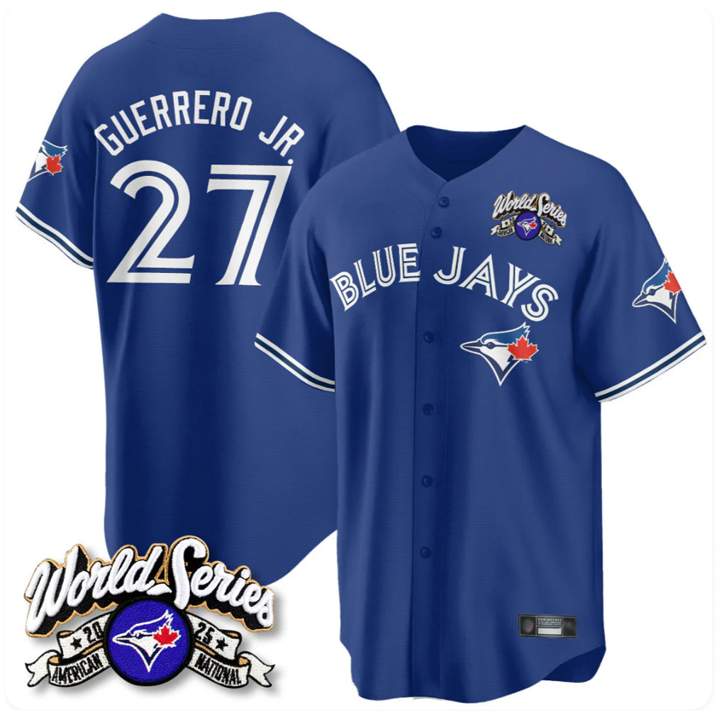 Johmsee T.Blue Jays #27 Vladimir Guerrero Jr Player Navy 2025 American League All Stitched Jerseys