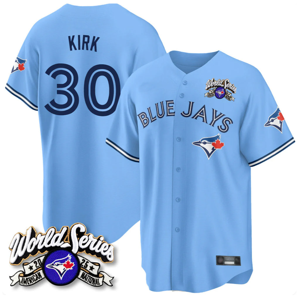 Johmsee T.Blue Jays #30 Alejandro Kirk Player Blue 2025 American League All Stitched Jerseys