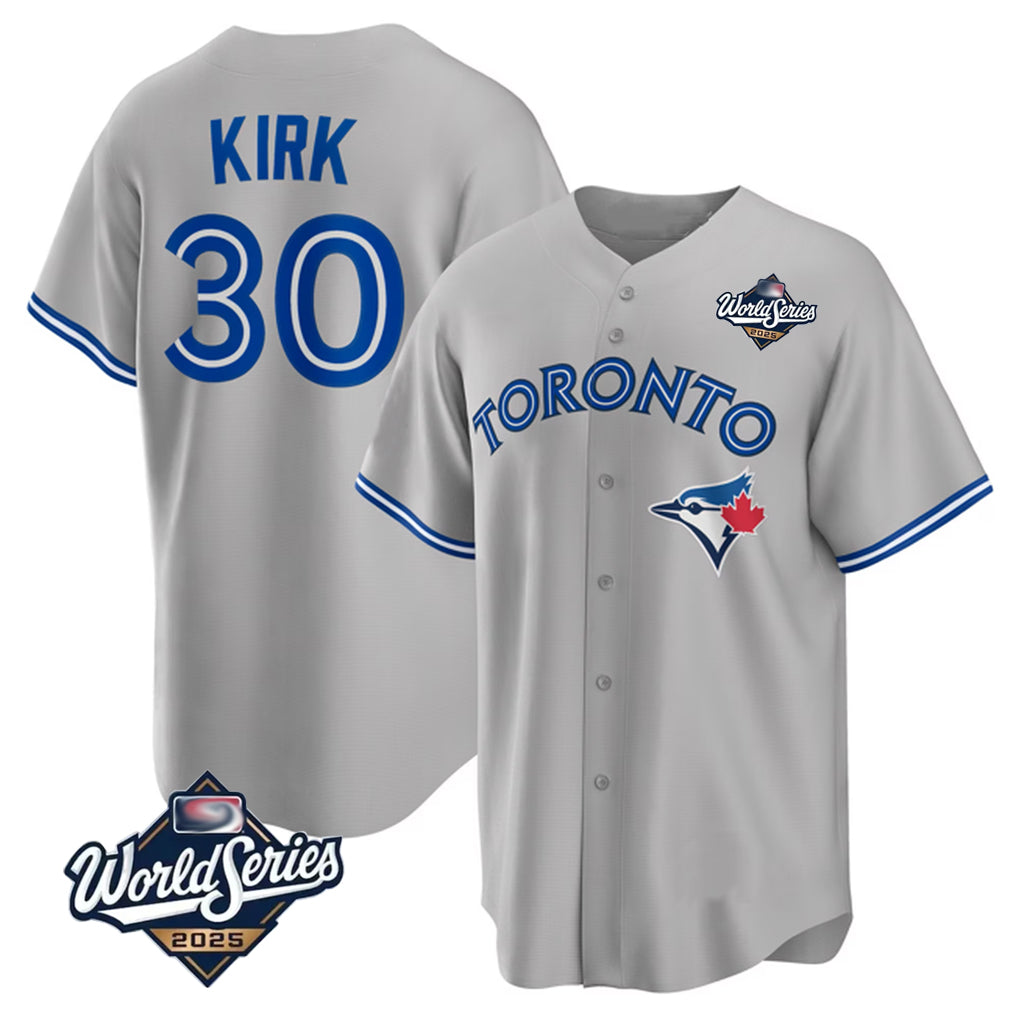 Johmsee T.Blue Jays #30 Alejandro Kirk Player Gray 2025 World Series Limited Stitched Jerseys