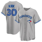 Johmsee T.Blue Jays #30 Alejandro Kirk Player Gray Home Game Stitched Jerseys