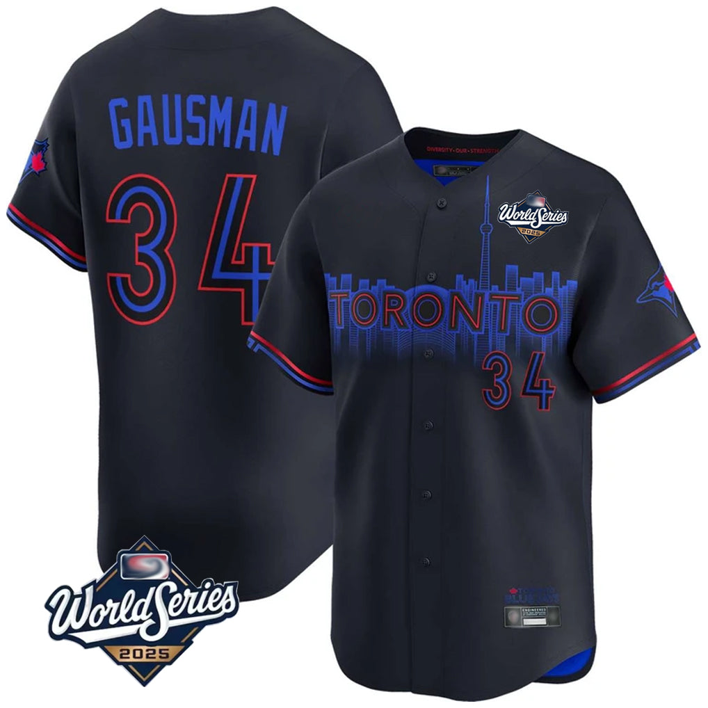Johmsee T.Blue Jays #34 Kevin Gausman Player Black 2025 World Series City Connect Stitched Jerseys