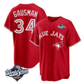 Johmsee T.Blue Jays #34 Kevin Gausman Player Red 2025 American League All Stitched Jerseys
