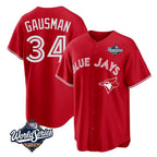 Johmsee T.Blue Jays #34 Kevin Gausman Player Red 2025 American League All Stitched Jerseys