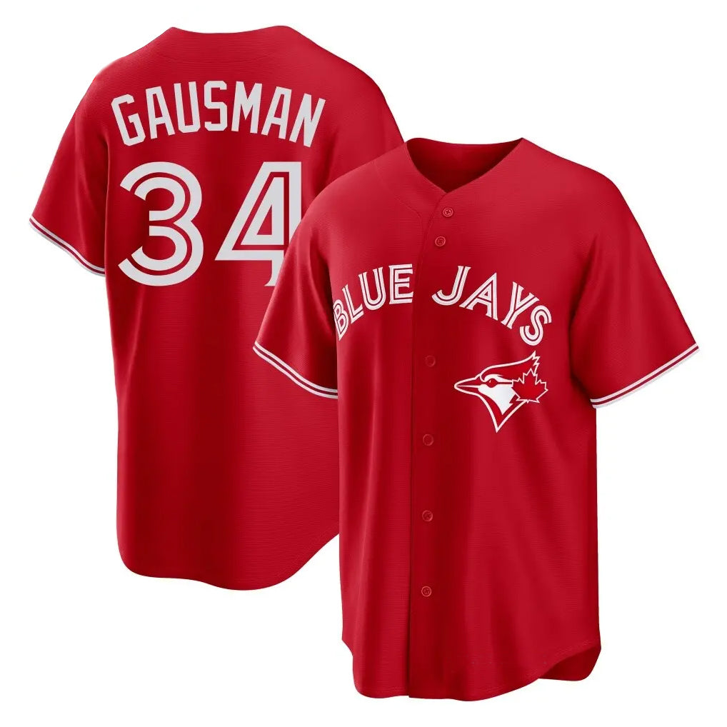 Johmsee T.Blue Jays #34 Kevin Gausman Player Red Home Limited Stitched Jerseys