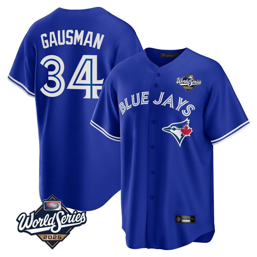 Johmsee T.Blue Jays #34 Kevin Gausman Player Royal 2025 World Series Limited Stitched Jerseys