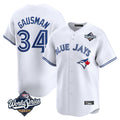 Johmsee T.Blue Jays #34 Kevin Gausman Player White 2025 World Series Home Limited Stitched Jerseys