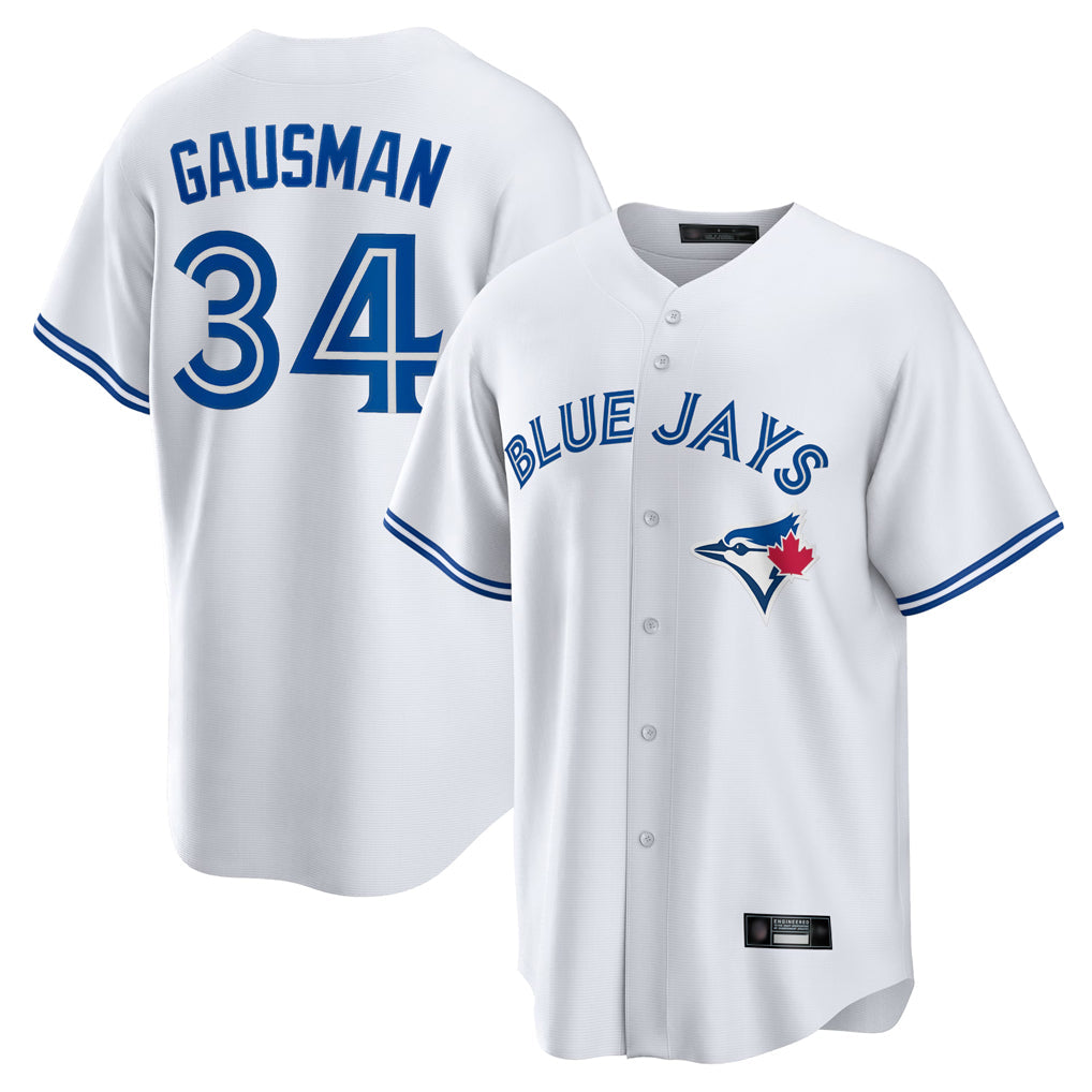 Johmsee T.Blue Jays #34 Kevin Gausman Player White Home Game Stitched Jerseys