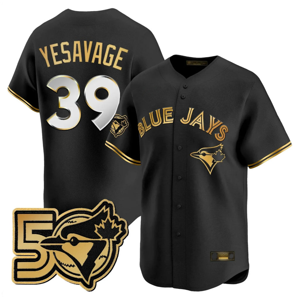 Johmsee T.Blue Jays #39 Trey Yesavage Player Black 50 Seasons Patch Vapor Premier Limited All Stitched Jerseys