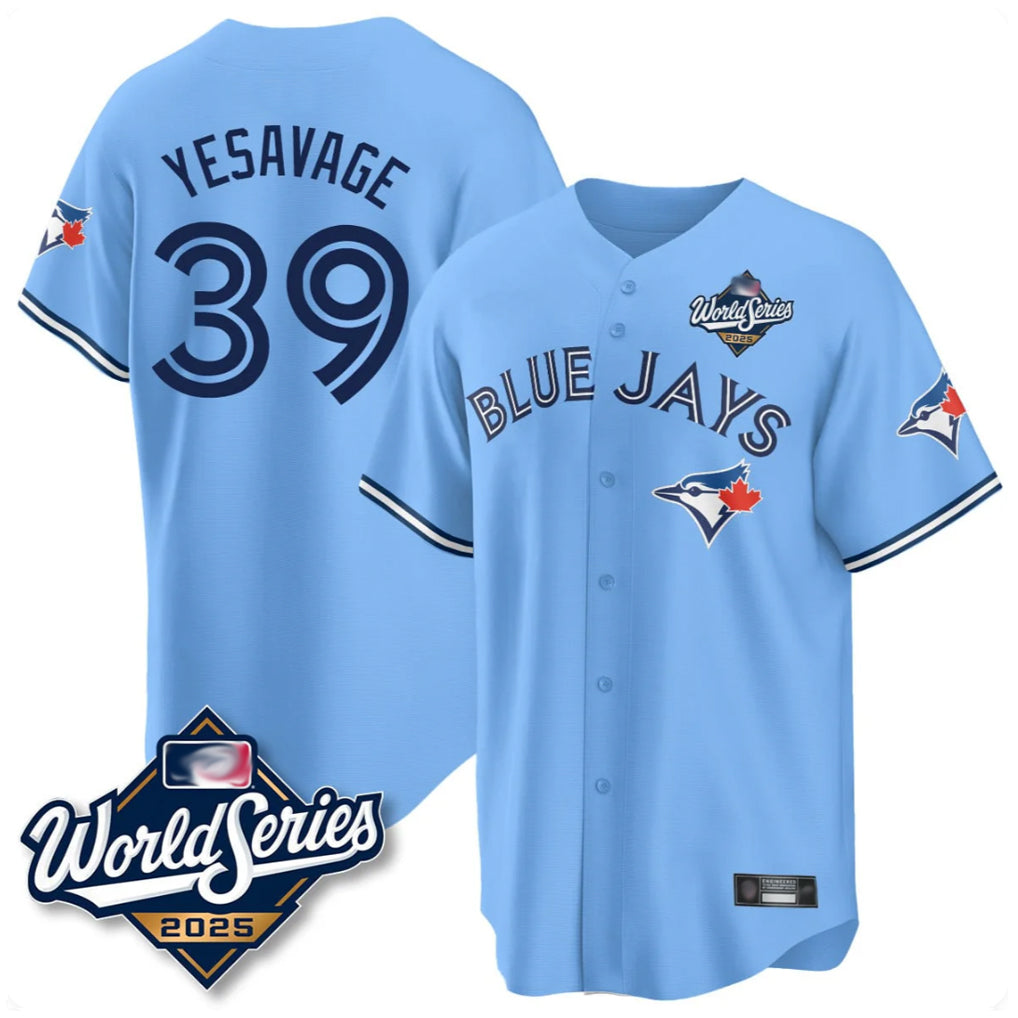 Johmsee T.Blue Jays #39 Trey Yesavage Player Blue 2025 World Series Limited All Stitched Jerseys