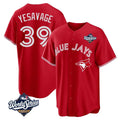 Johmsee T.Blue Jays #39 Trey Yesavage Player Red 2025 World Series Game All Stitched Jerseys