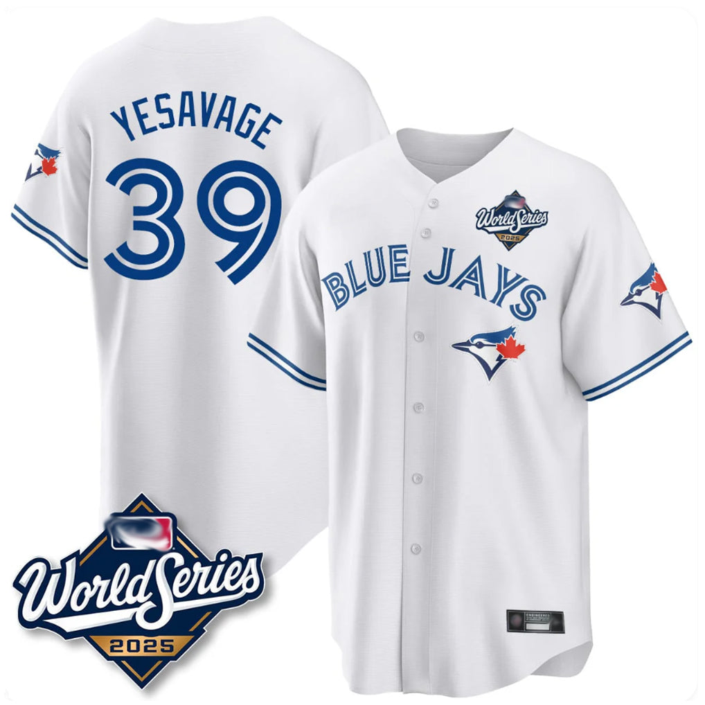 Johmsee T.Blue Jays #39 Trey Yesavage Player White 2025 World Series Game All Stitched Jerseys
