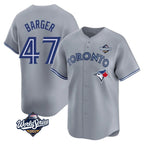 Johmsee T.Blue Jays #47 Addison Barger Player Gray 2025 World Series Stitched Jerseys