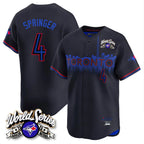 Johmsee T.Blue Jays #4 George Springer Player Black 2025 American League City Connect Limited Stitched Jerseys