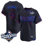 Johmsee T.Blue Jays #4 George Springer Player Black 2025 World Series City Connect Stitched Jerseys