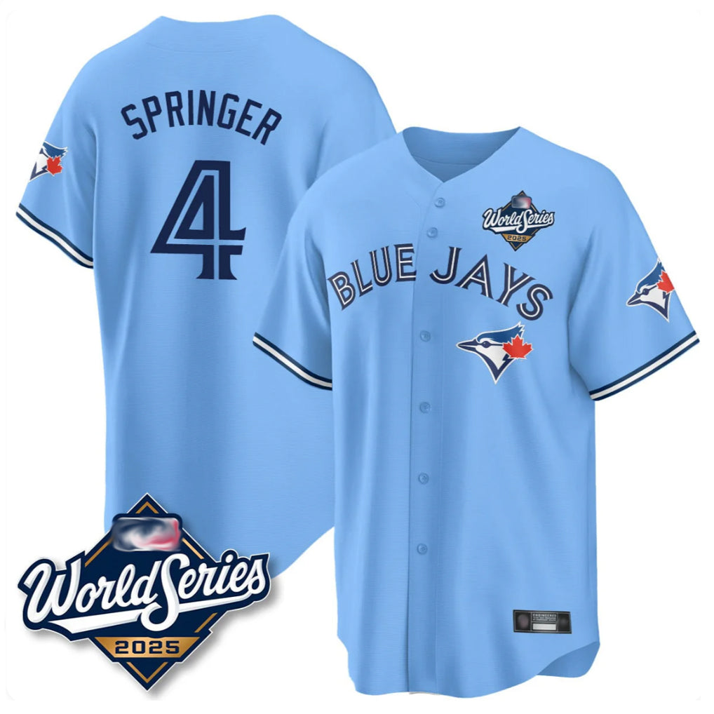 Johmsee T.Blue Jays #4 George Springer Player Blue 2025 World Series Limited Stitched Jerseys