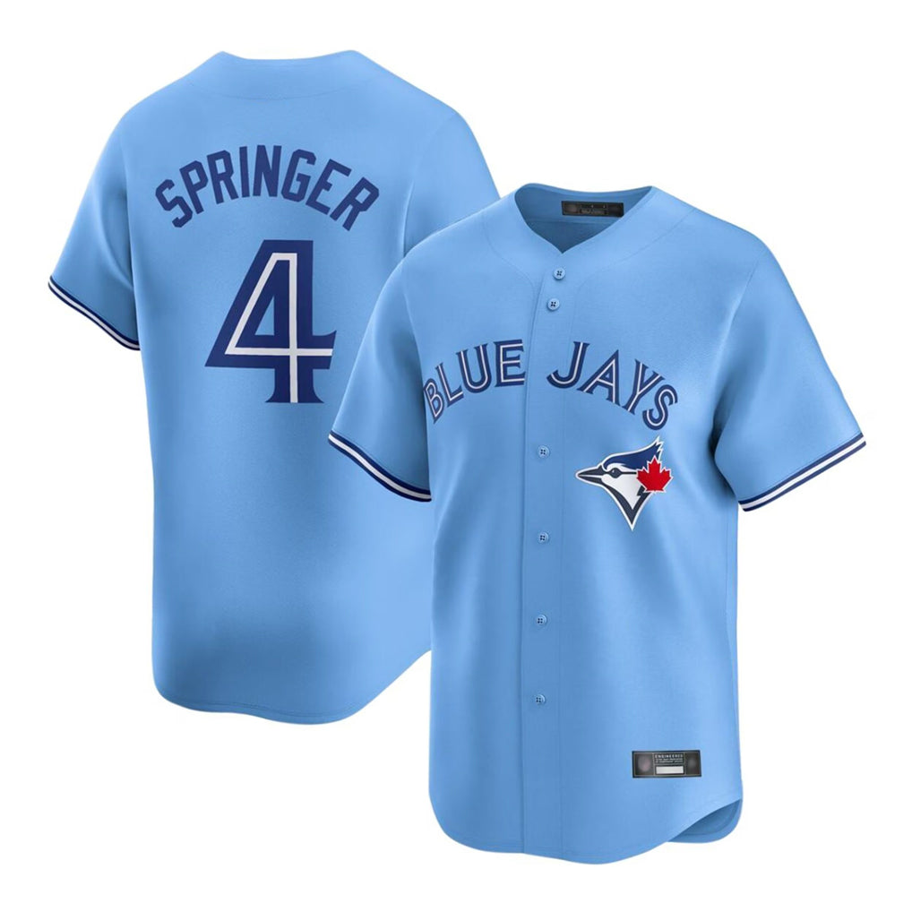 Johmsee T.Blue Jays #4 George Springer Player Blue Home Game Stitched Jerseys