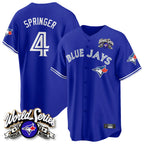 Johmsee T.Blue Jays #4 George Springer Player Royal 2025 American League All Stitched Jersey