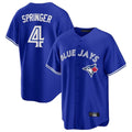 Johmsee T.Blue Jays #4 George Springer Player Royal Home Game Stitched Jerseys