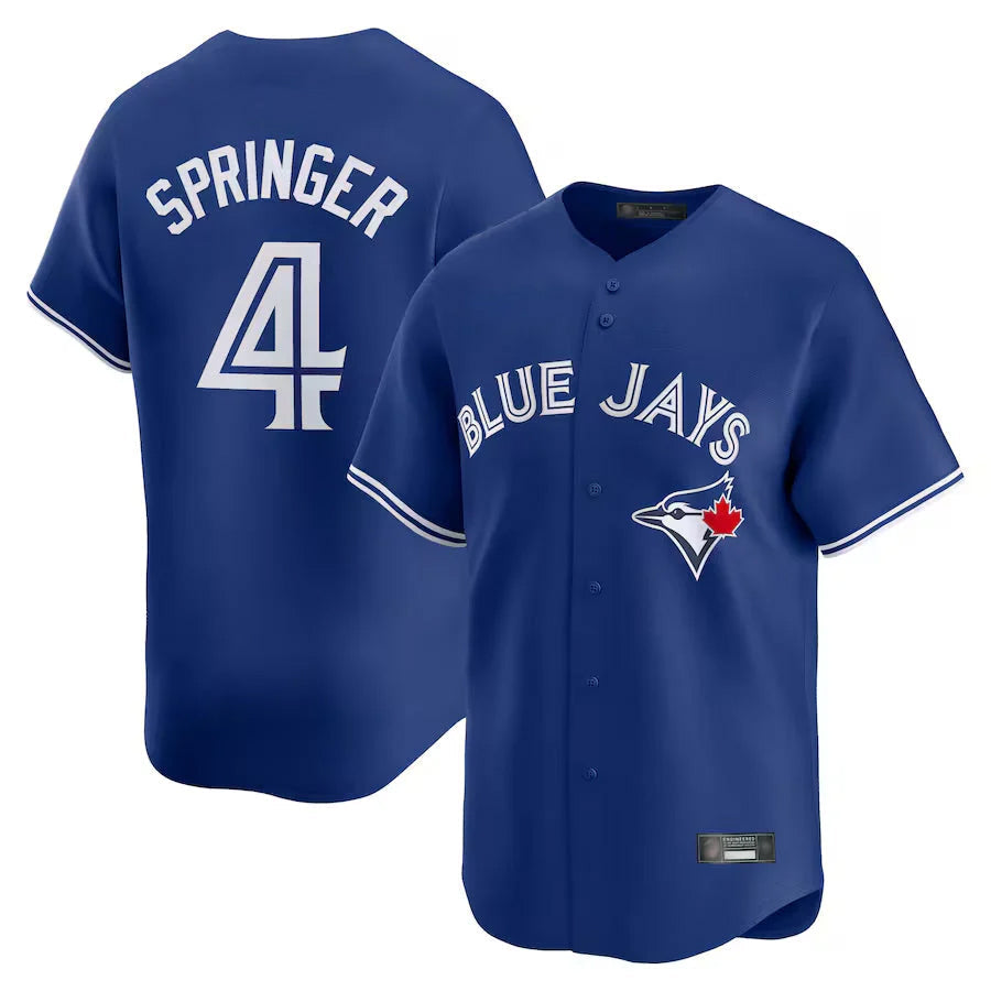 Johmsee T.Blue Jays #4 George Springer Player Royal Home Limited Stitched Jerseys