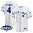 Johmsee T.Blue Jays #4 George Springer Player White 2025 World Series Stitched Jerseys