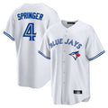 Johmsee T.Blue Jays #4 George Springer Player White Home Game Stitched Jerseys