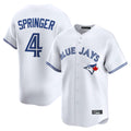 Johmsee T.Blue Jays #4 George Springer Player White Home Limited Stitched Jerseys