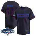 Johmsee T.Blue Jays #57 Shane Bieber Player Black AL East Division City Connect Stitched Jerseys