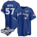 Johmsee T.Blue Jays #57 Shane Bieber Player Royal 2025 World Series All Stitched Jerseys